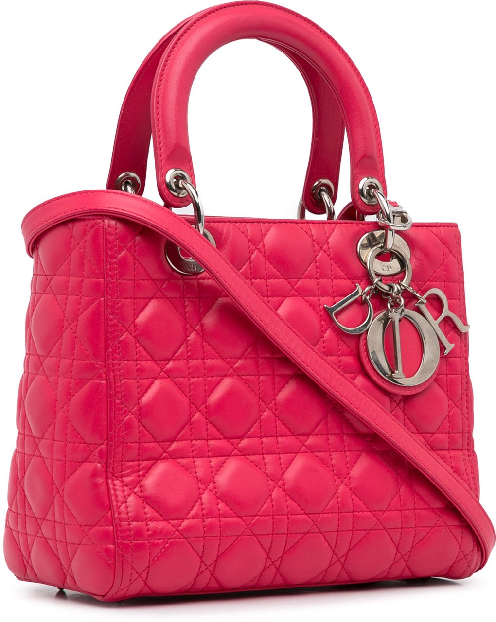 Dior Medium Lambskin Cannage Lady Dior Roze