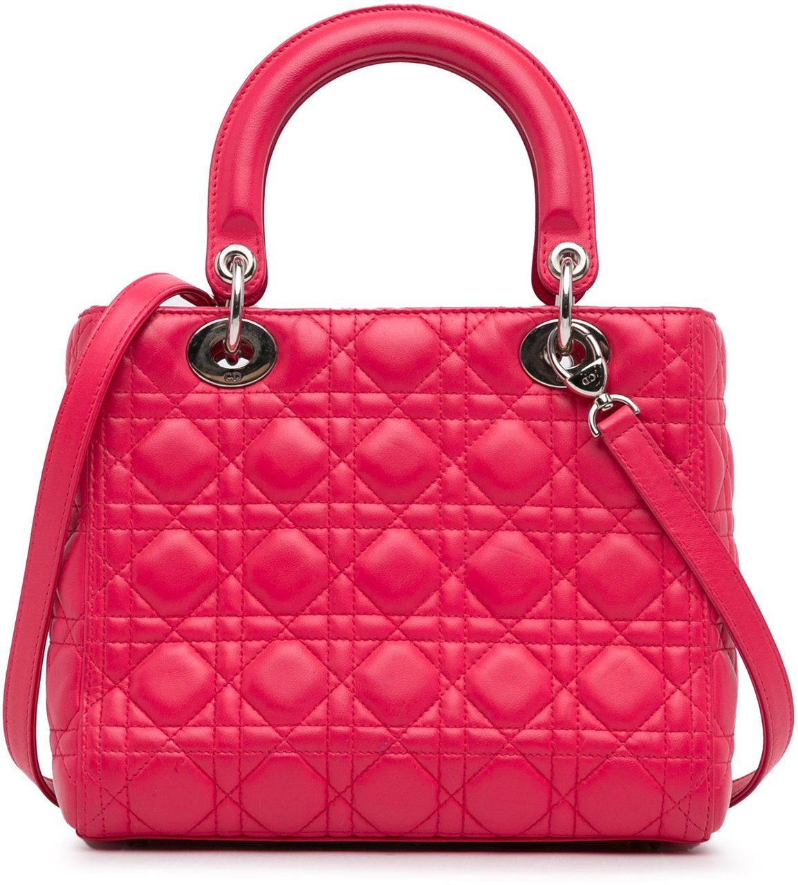 Dior Medium Lambskin Cannage Lady Dior Roze