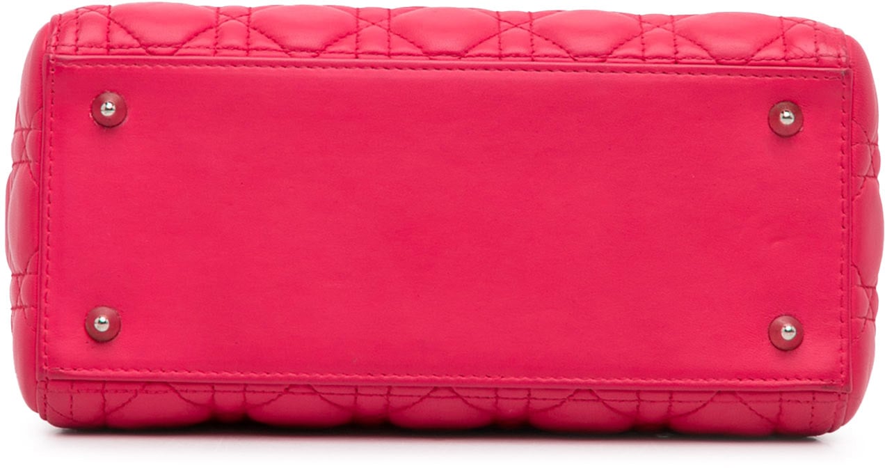 Dior Medium Lambskin Cannage Lady Dior Roze