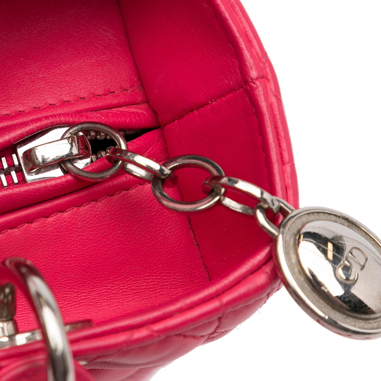 Dior Medium Lambskin Cannage Lady Dior Roze