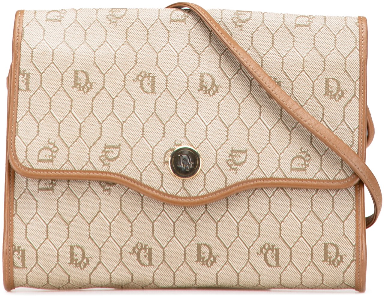 Dior Honeycomb Coated Canvas Crossbody Bruin