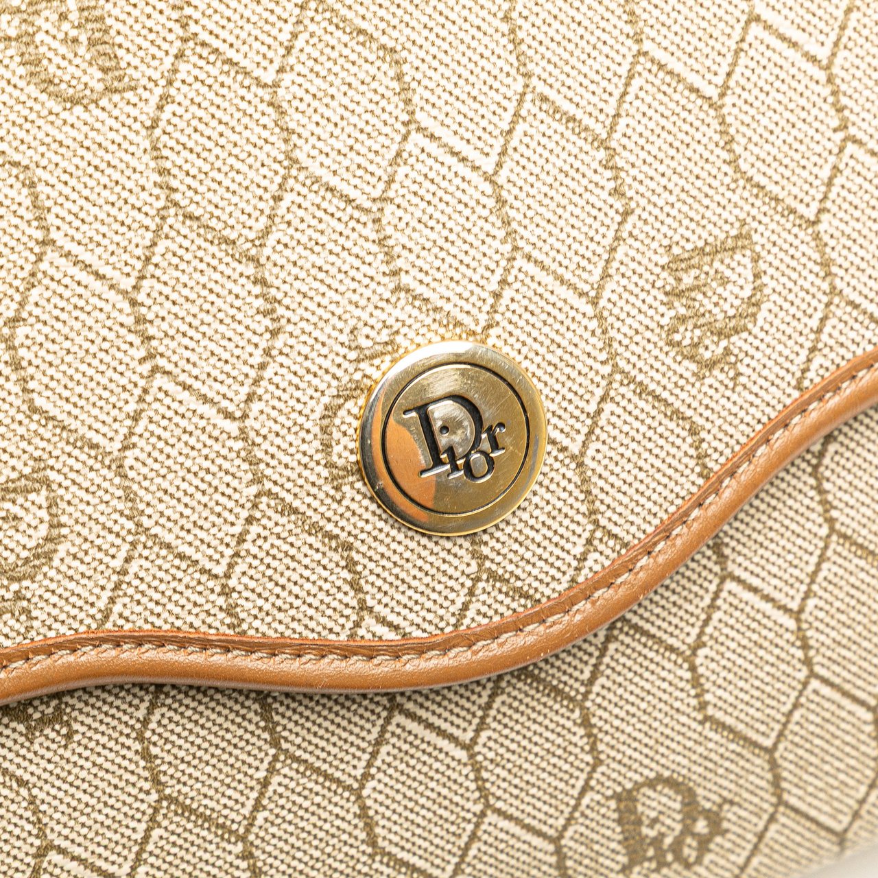 Dior Honeycomb Coated Canvas Crossbody Bruin