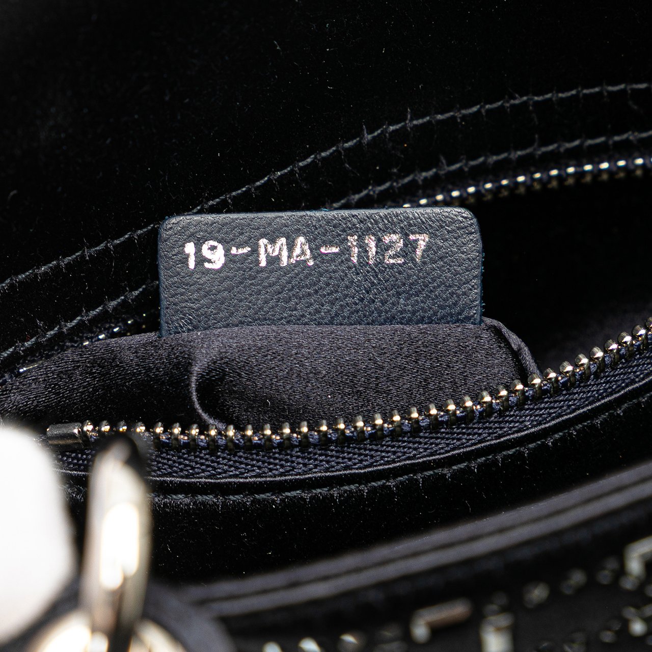 Dior Mini Satin Cannage Strass Crystal Embellished Lady Dior Blauw