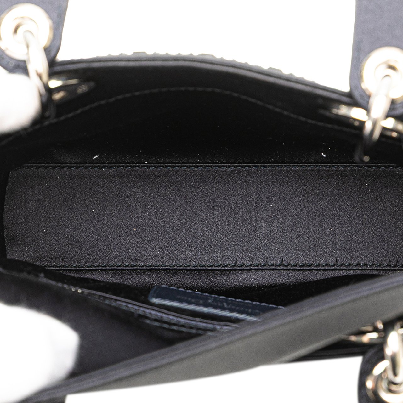 Dior Mini Satin Cannage Strass Crystal Embellished Lady Dior Blauw
