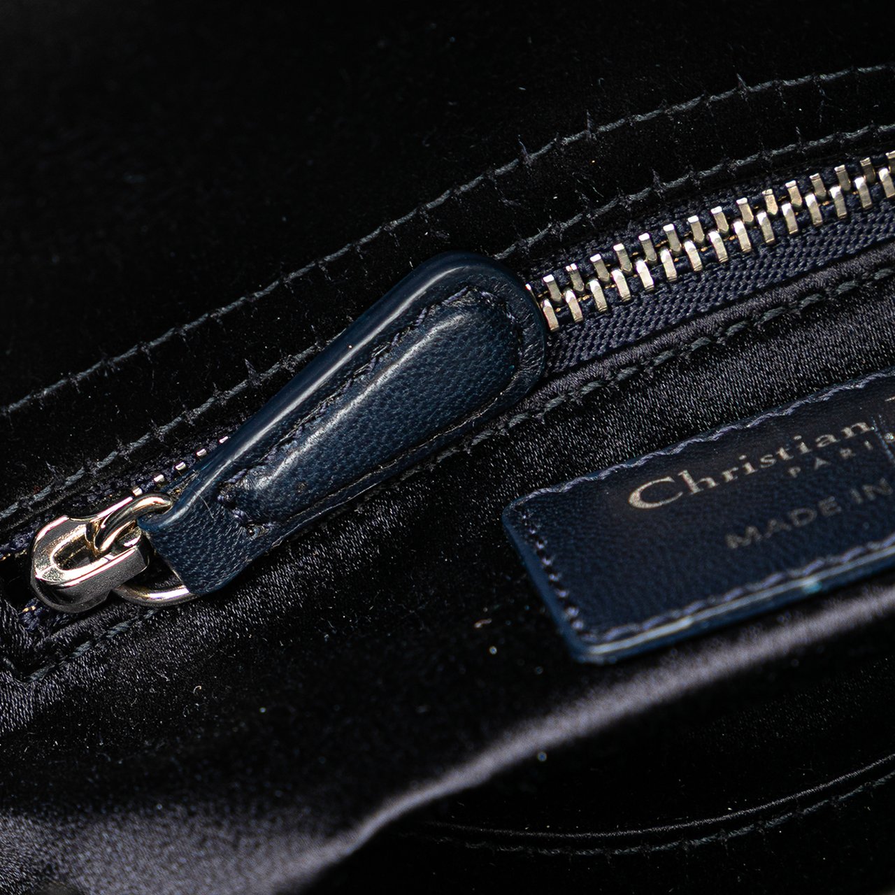 Dior Mini Satin Cannage Strass Crystal Embellished Lady Dior Blauw
