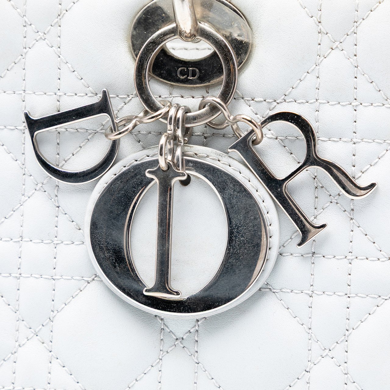 Dior Large Lambskin Cannage Lady Dior Wit