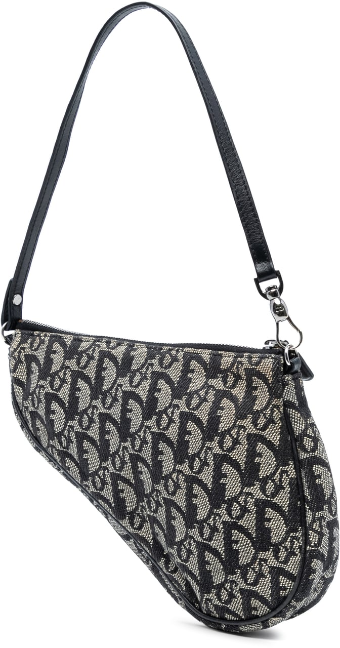 Dior Mini Diorissimo Canvas Saddle Pochette Zwart