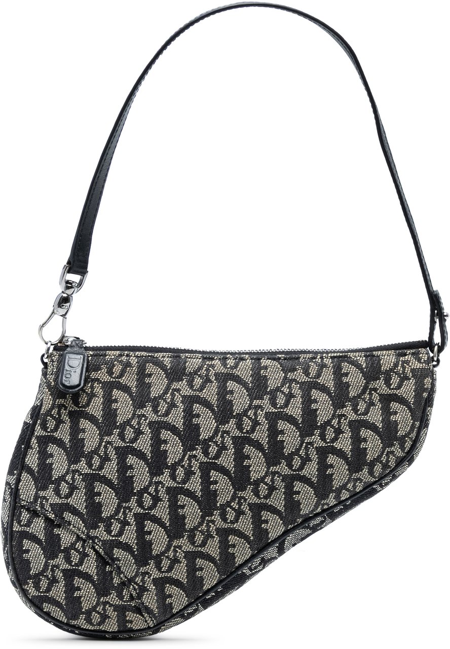 Dior Mini Diorissimo Canvas Saddle Pochette Zwart