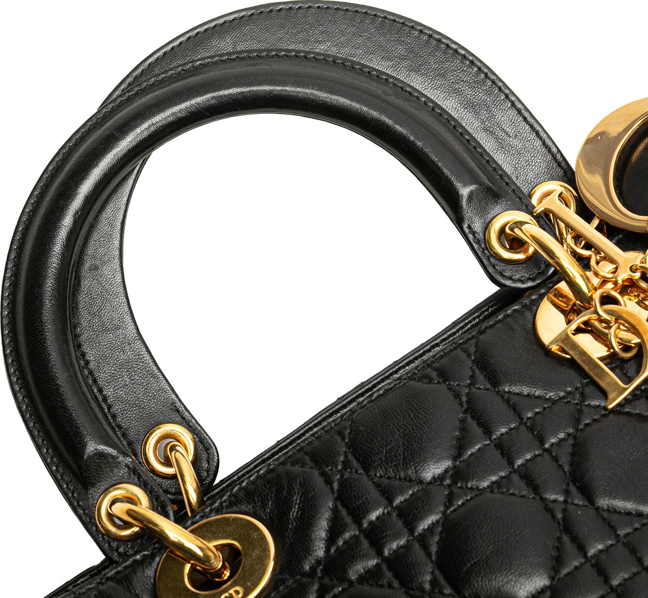 Dior Large Lambskin Cannage Lady Dior Zwart