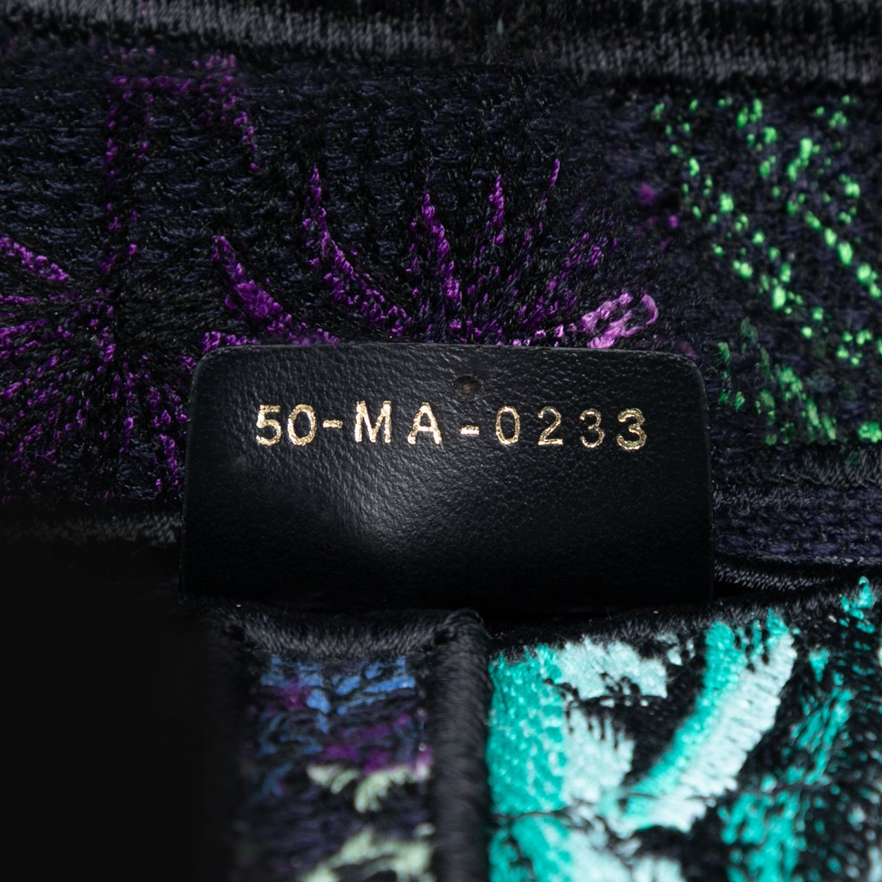 Dior Canvas Embroidered Floral Saddle Bag Blauw