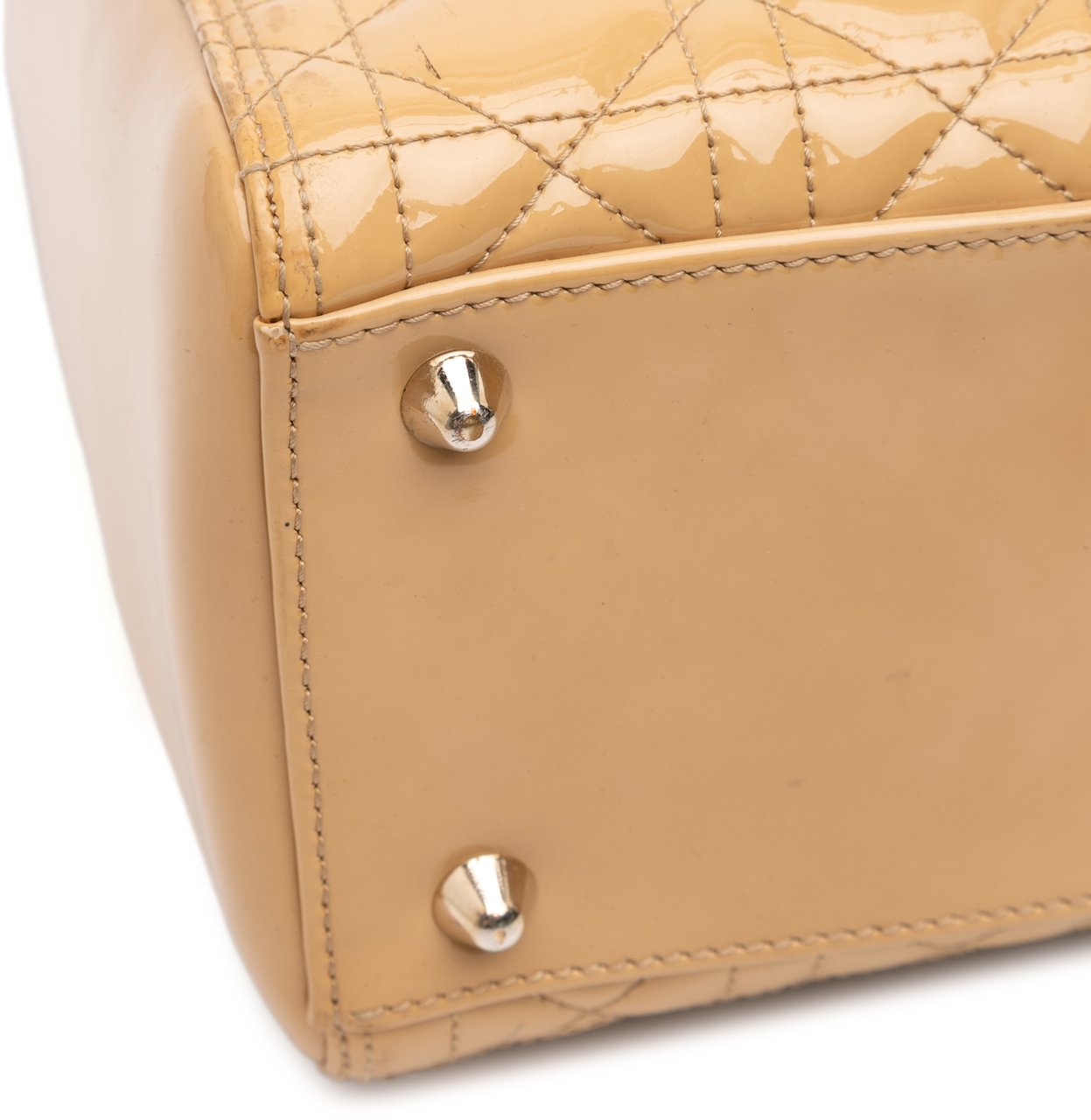 Dior Large Patent Cannage Lady Dior Bruin