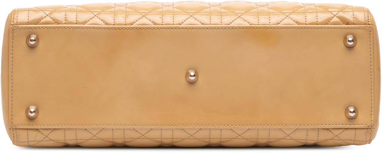 Dior Large Patent Cannage Lady Dior Bruin