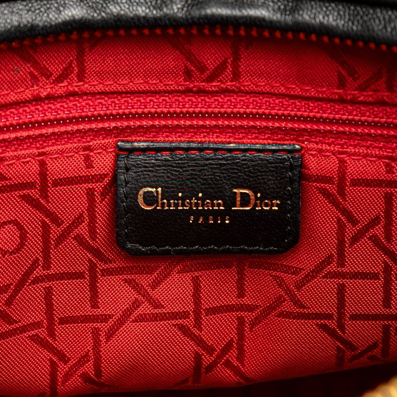 Dior Large Lambskin Cannage Lady Dior Zwart