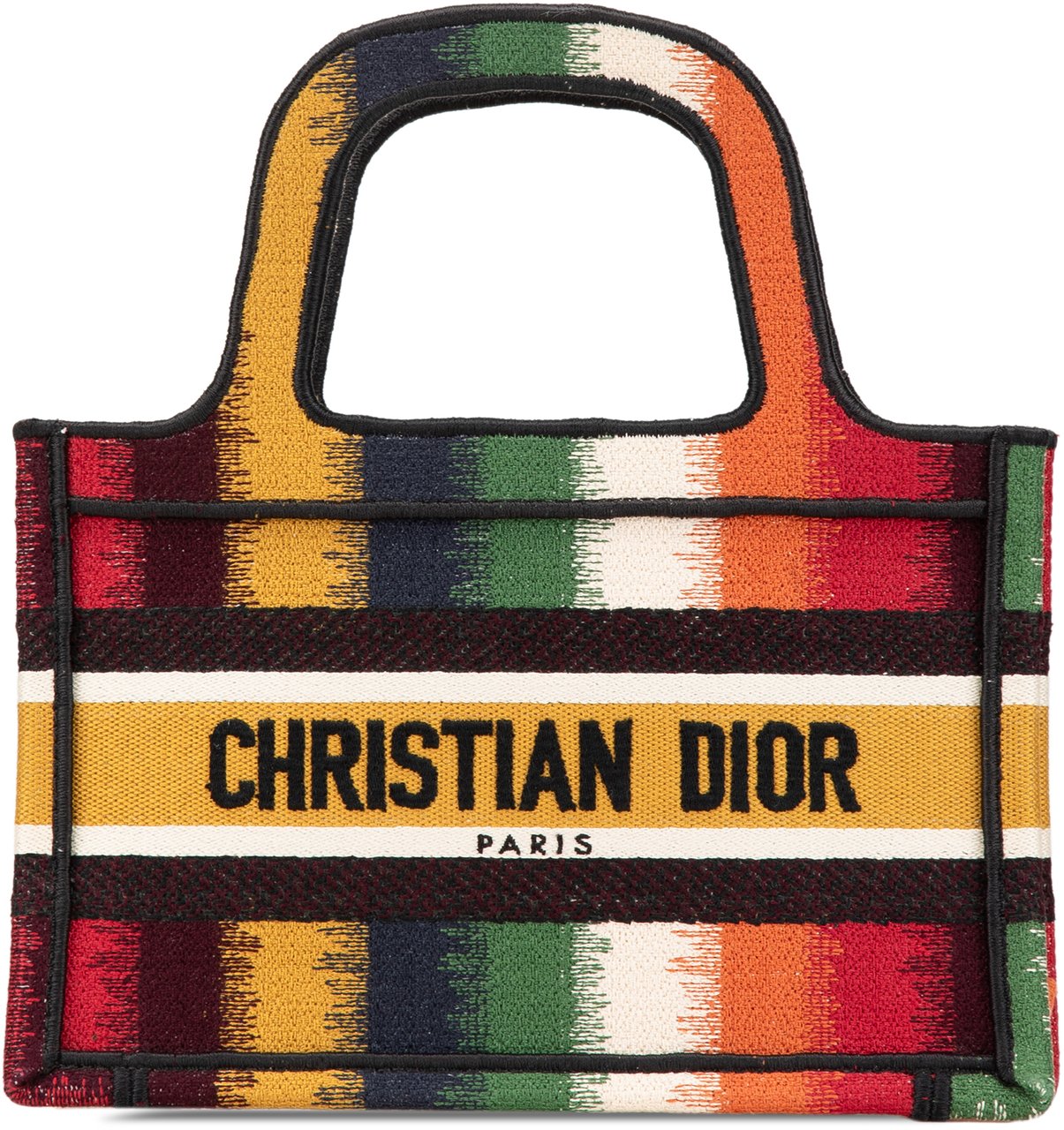 Dior Mini D Stripes Book Tote Geel