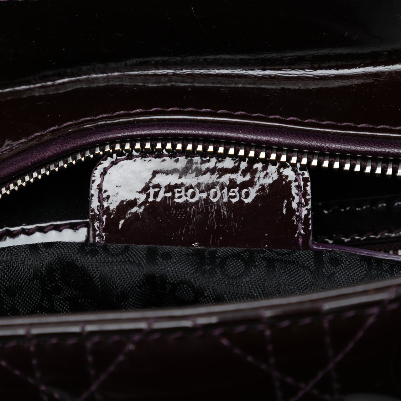 Dior Large Patent Cannage Lady Dior Paars