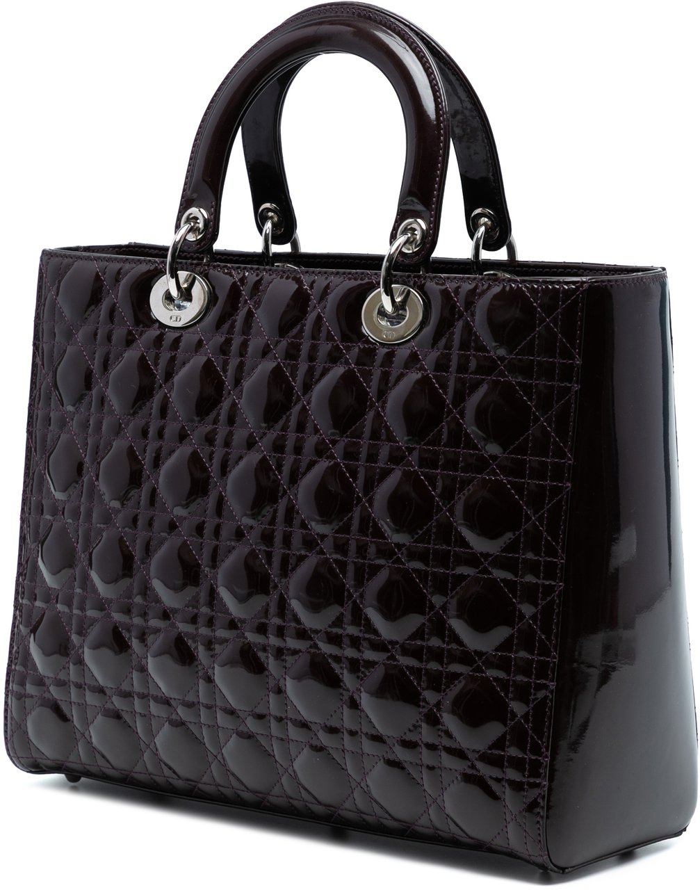 Dior Large Patent Cannage Lady Dior Paars