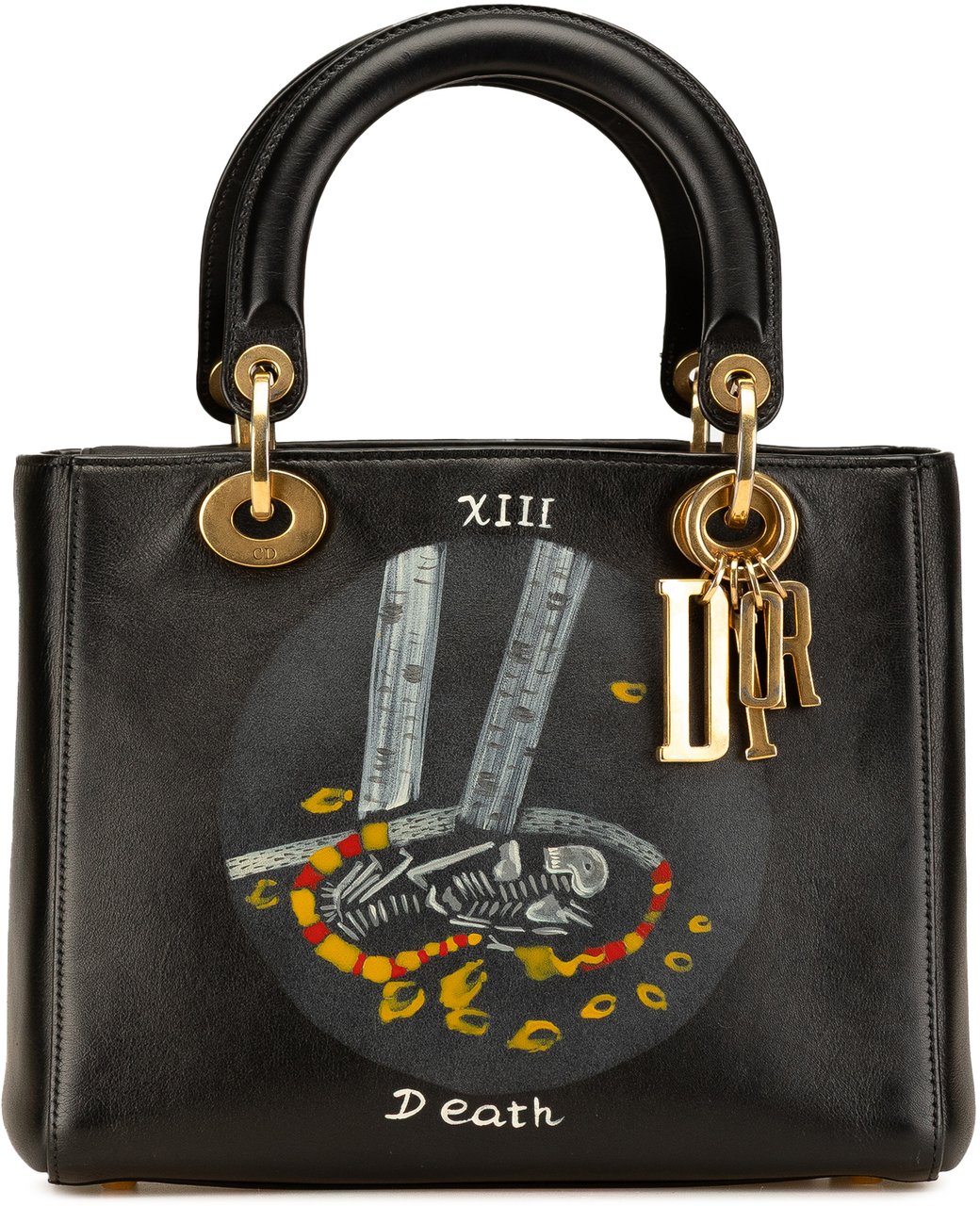 Dior Medium Calfskin Death Tarot Card Lady Dior Zwart