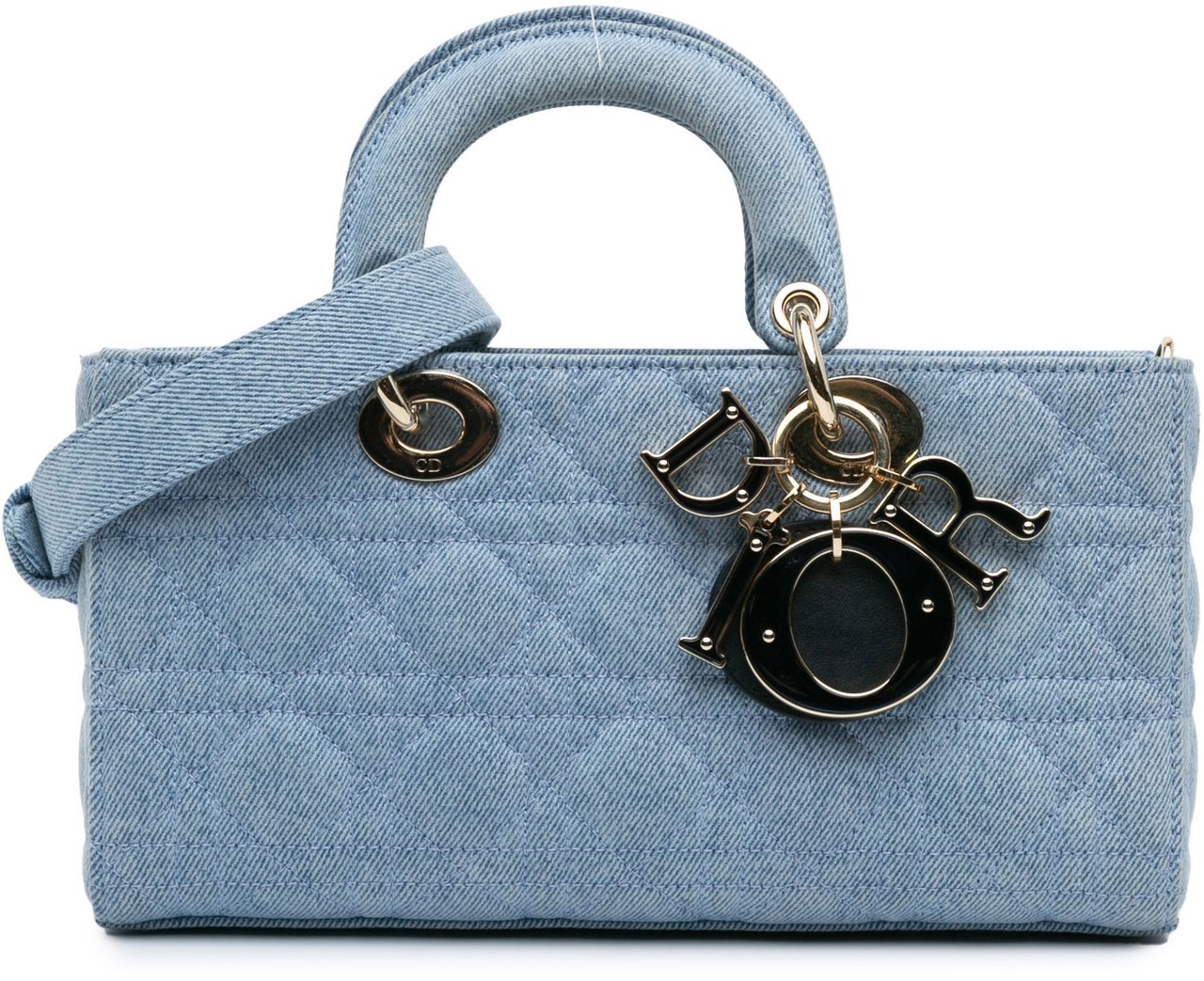 Dior Medium Denim Cannage Lady D Joy Blauw