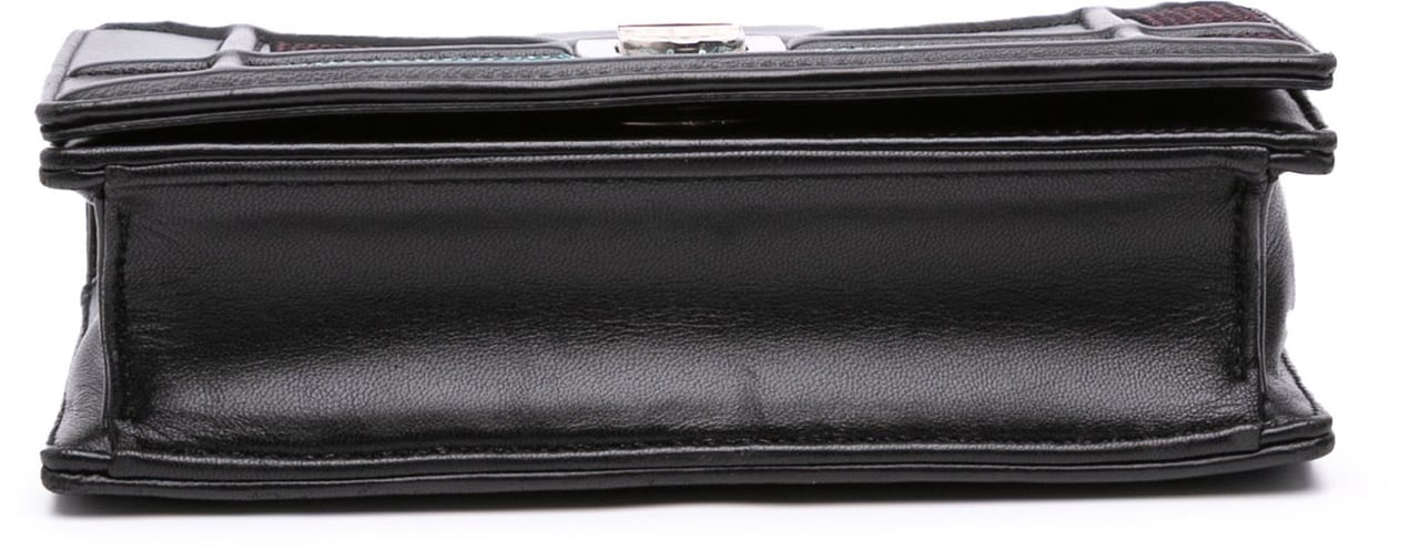 Dior Mini Lambskin Sequin Diorama Flap Zwart