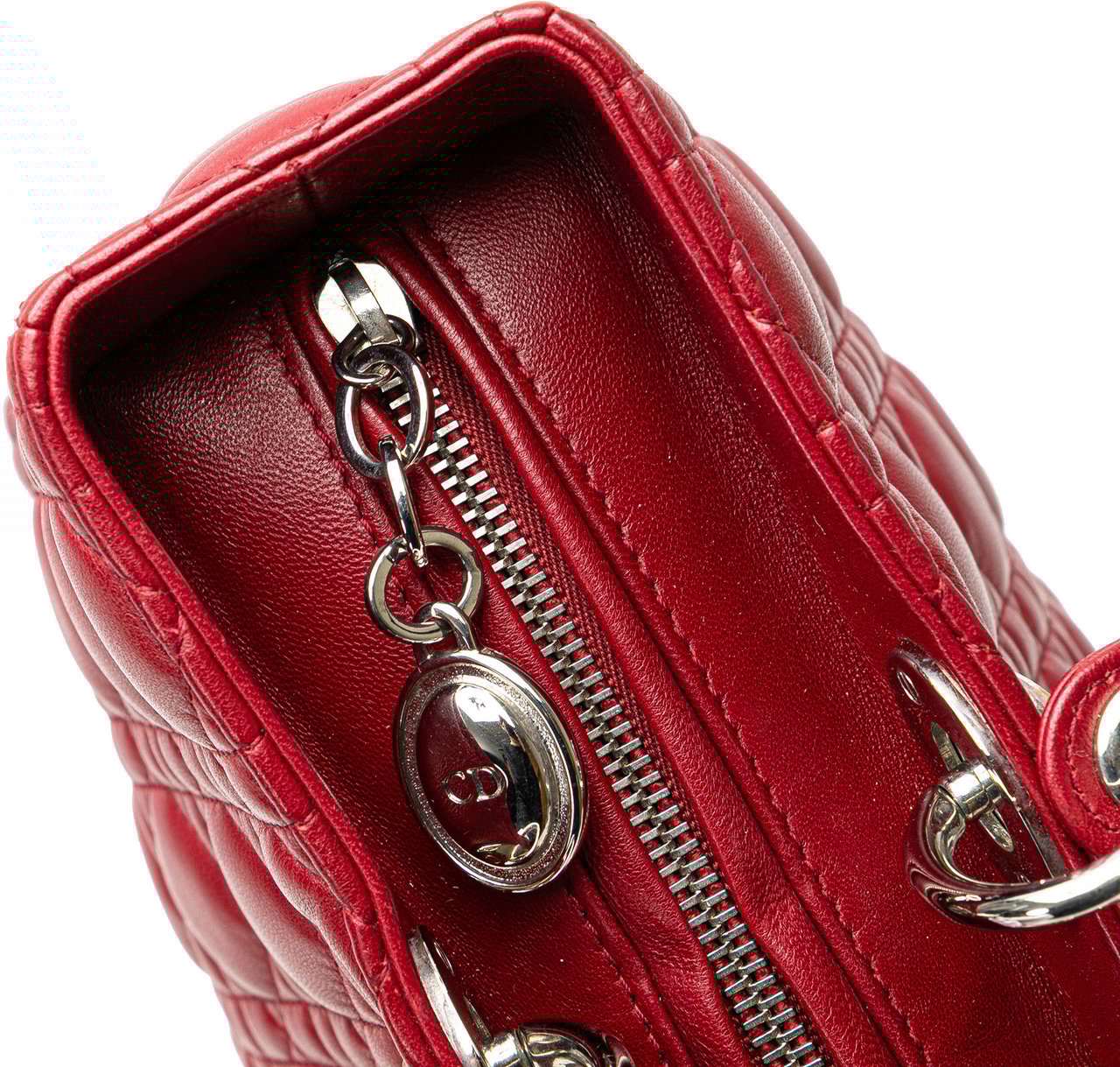 Dior Large Lambskin Cannage Lady Dior Rood