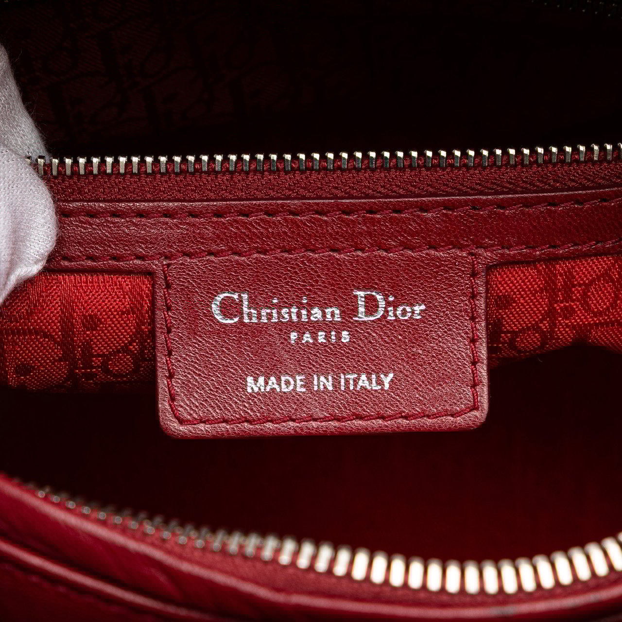 Dior Large Lambskin Cannage Lady Dior Rood