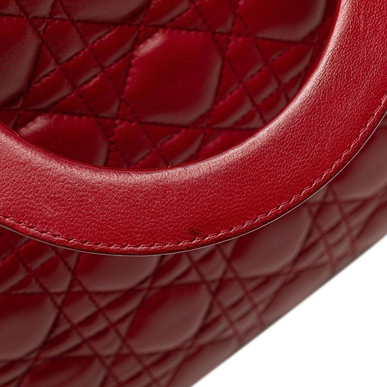 Dior Large Lambskin Cannage Lady Dior Rood