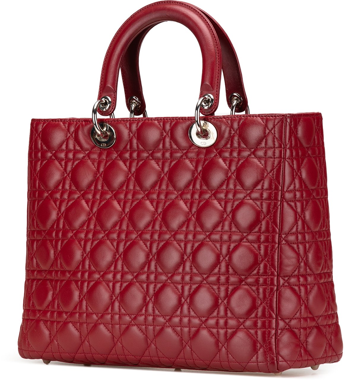 Dior Large Lambskin Cannage Lady Dior Rood