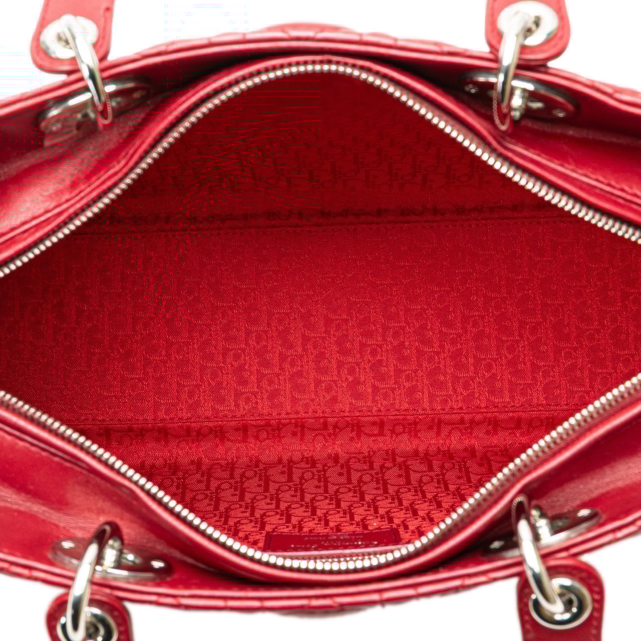 Dior Large Lambskin Cannage Lady Dior Rood