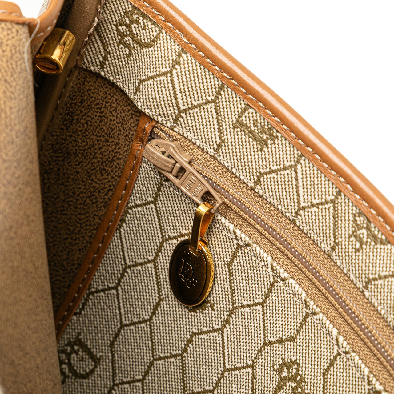 Dior Honeycomb Coated Canvas Crossbody Bruin