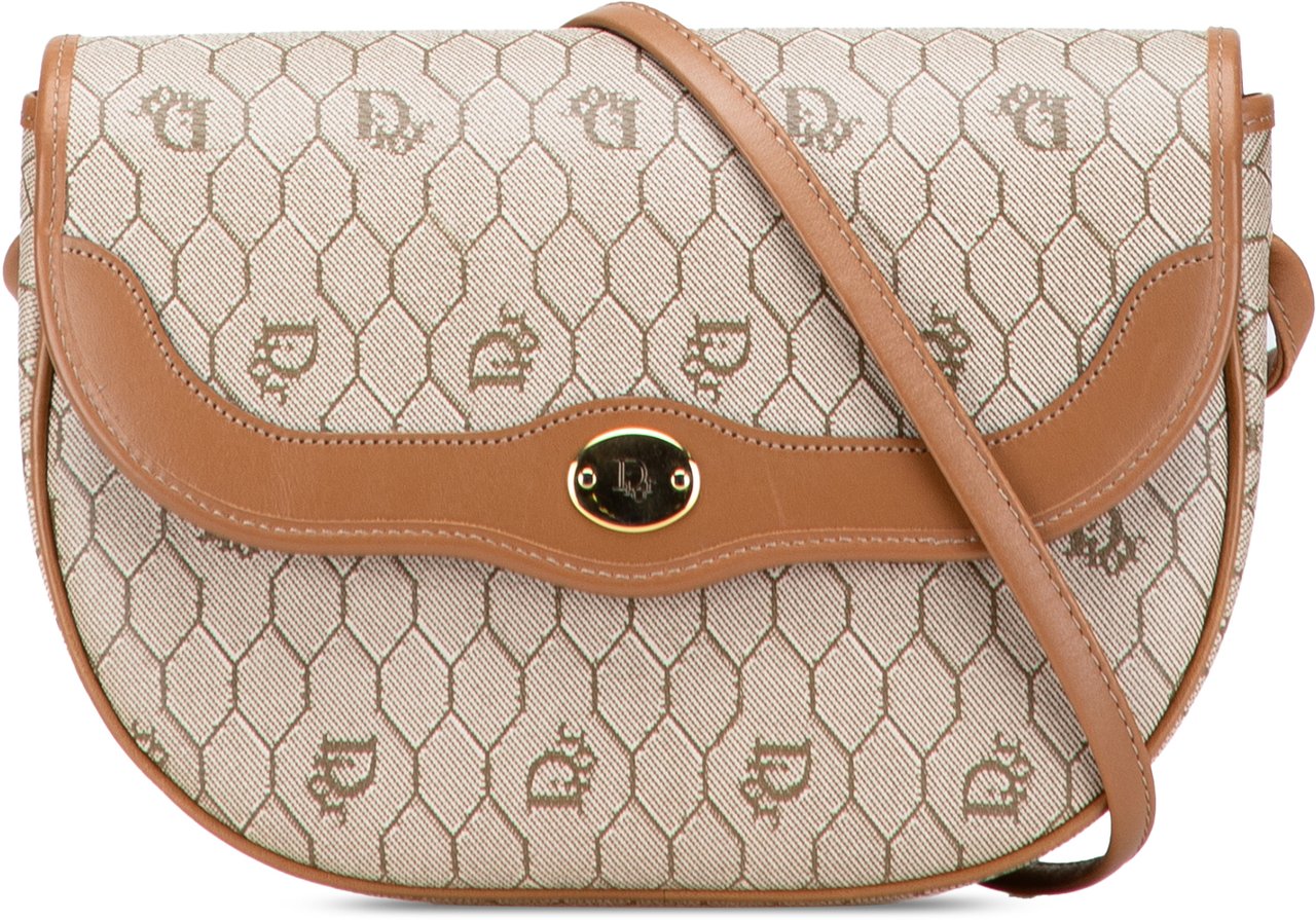 Dior Honeycomb Coated Canvas Crossbody Bruin
