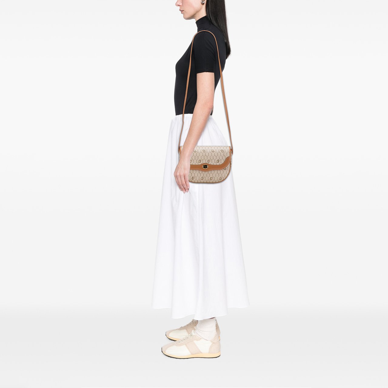 Dior Honeycomb Coated Canvas Crossbody Bruin
