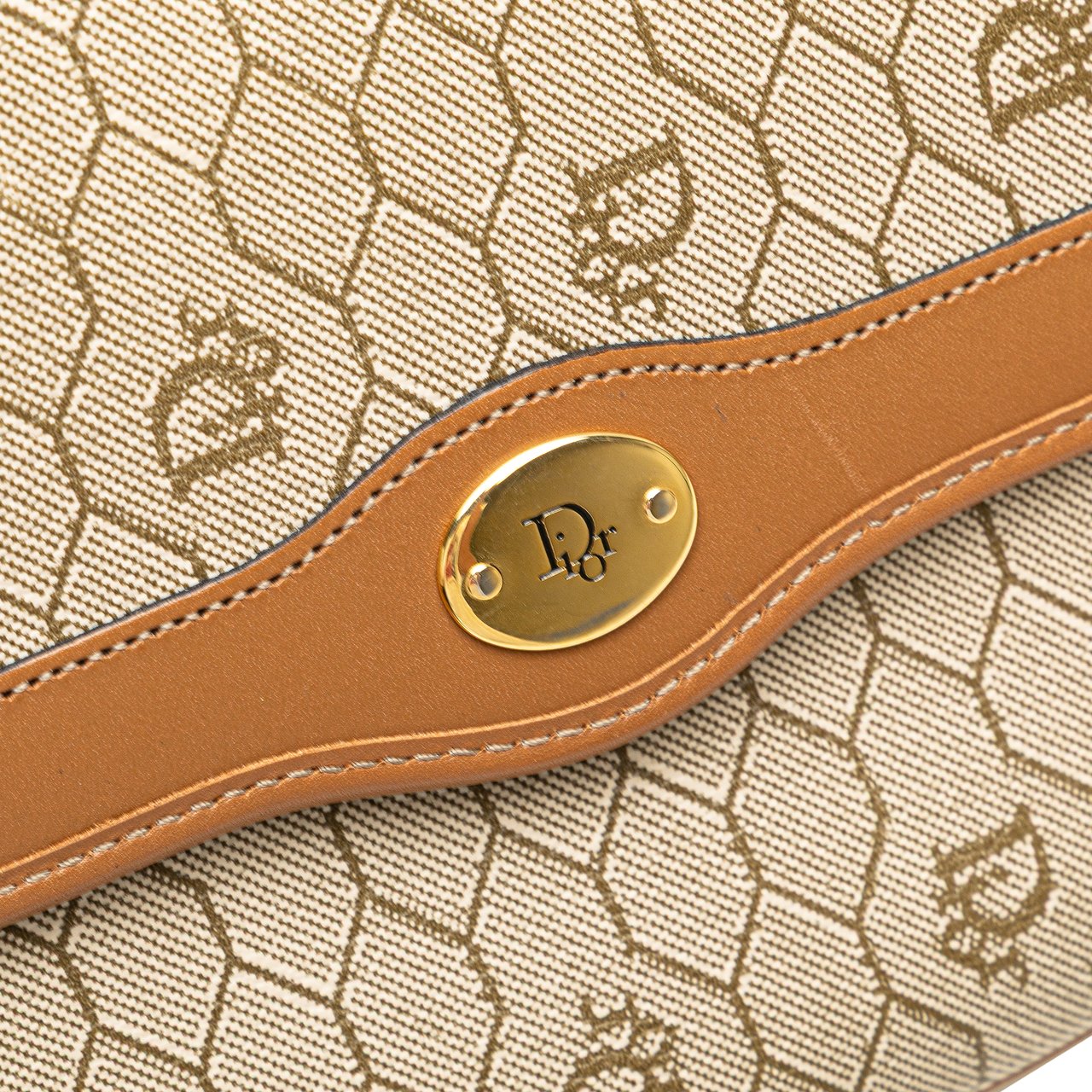 Dior Honeycomb Coated Canvas Crossbody Bruin
