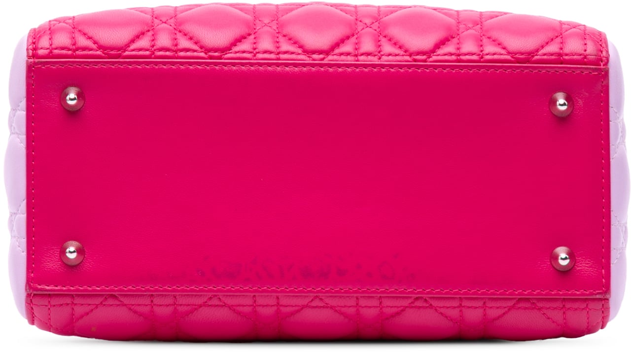 Dior Medium Tricolor Lambskin Cannage Lady Dior Roze