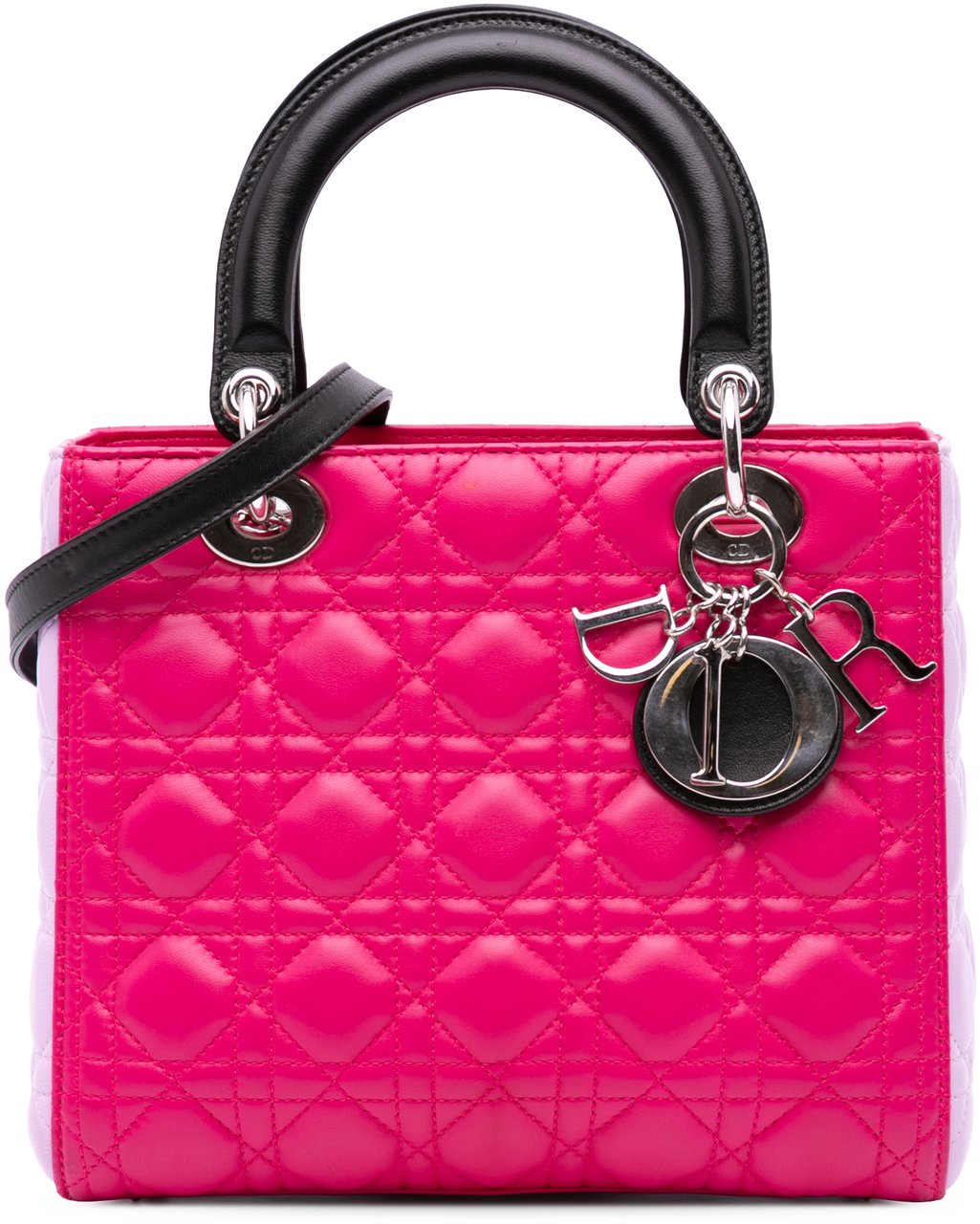 Dior Medium Tricolor Lambskin Cannage Lady Dior Roze