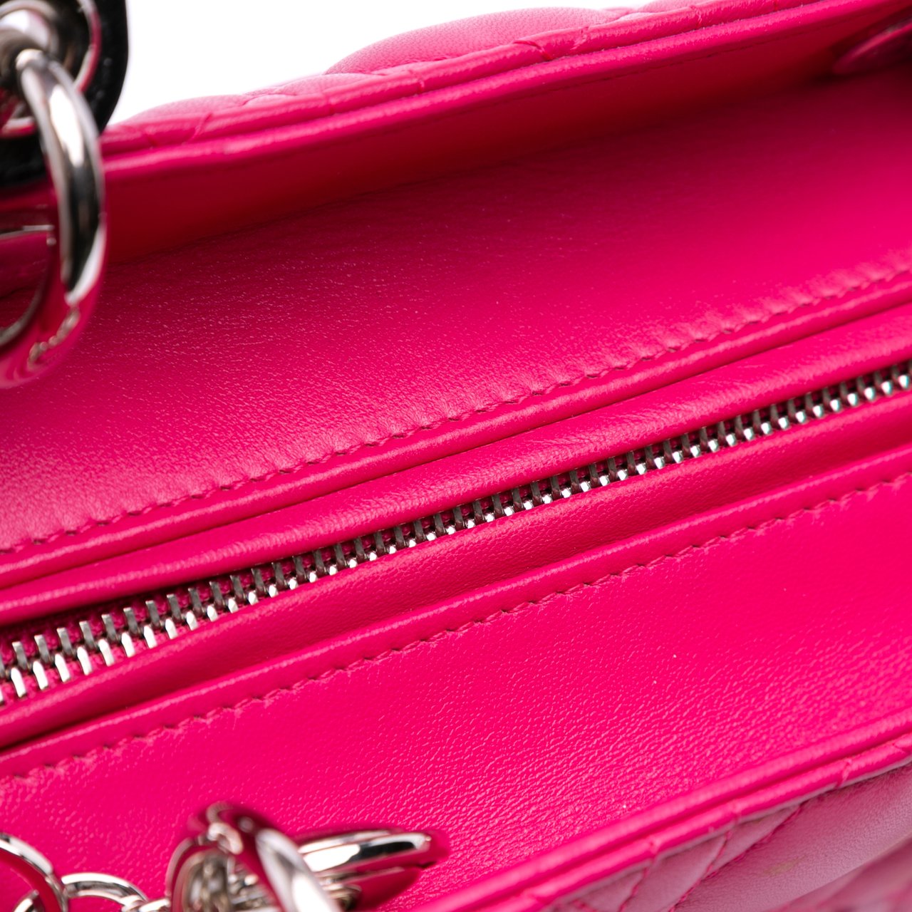 Dior Medium Tricolor Lambskin Cannage Lady Dior Roze