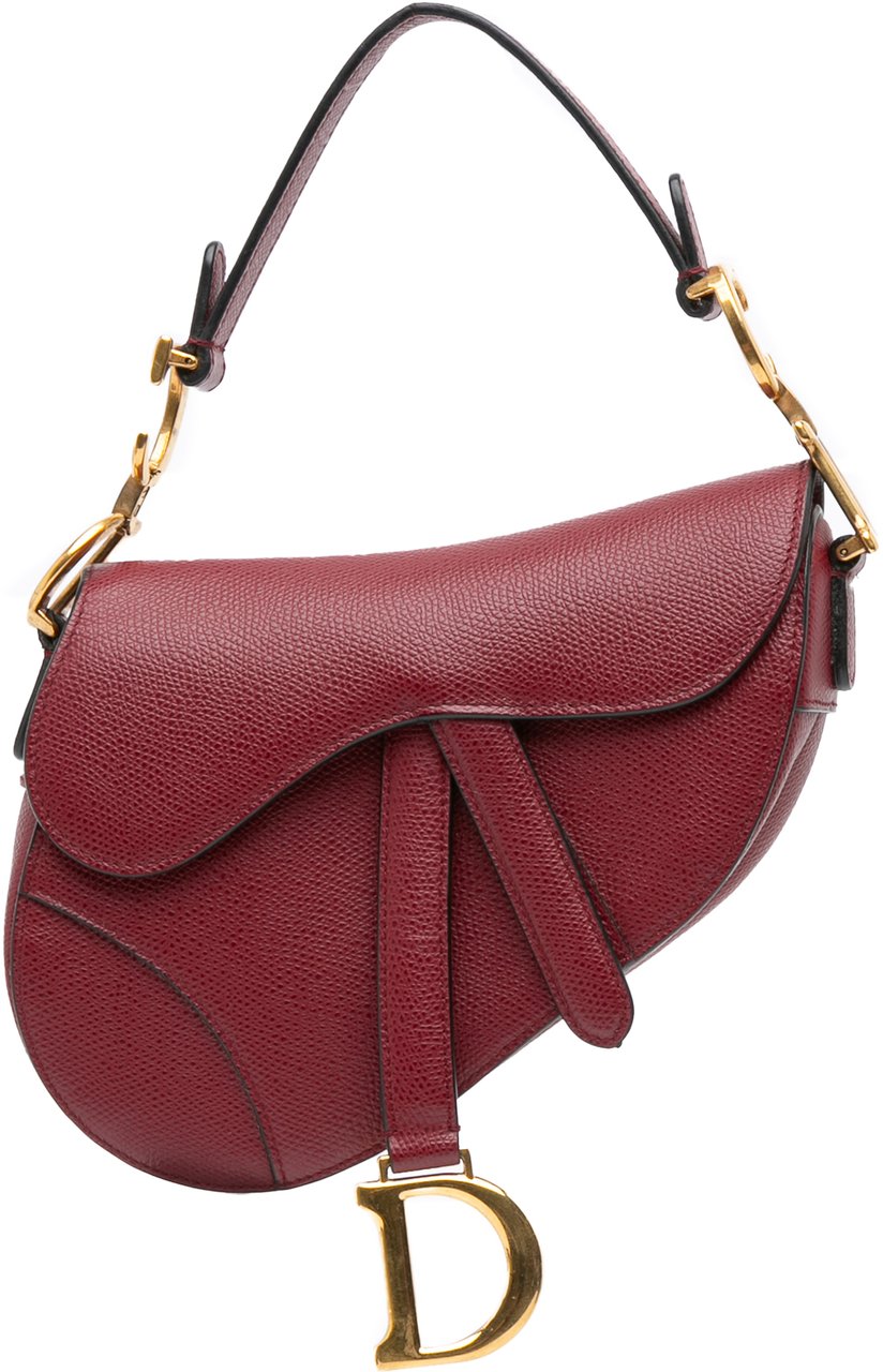 Dior Mini Grained Calfskin Saddle Bag Rood