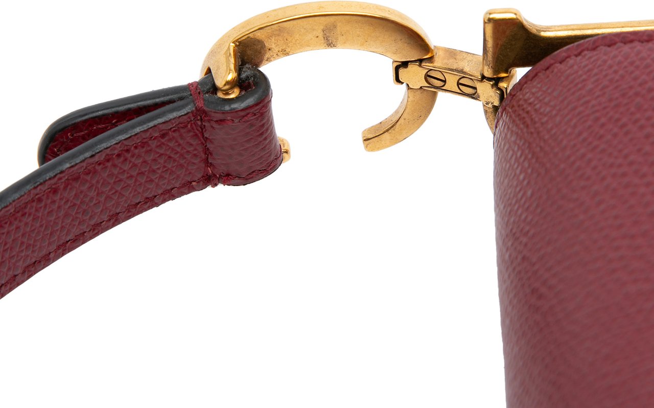 Dior Mini Grained Calfskin Saddle Bag Rood
