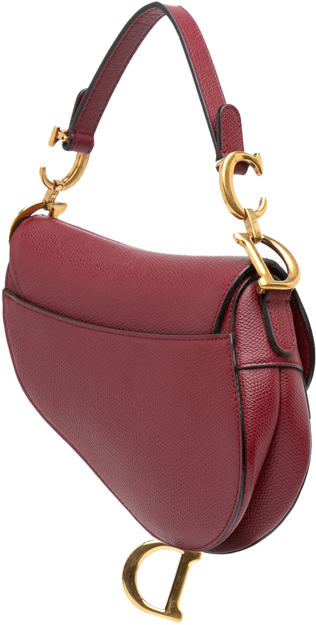 Dior Mini Grained Calfskin Saddle Bag Rood