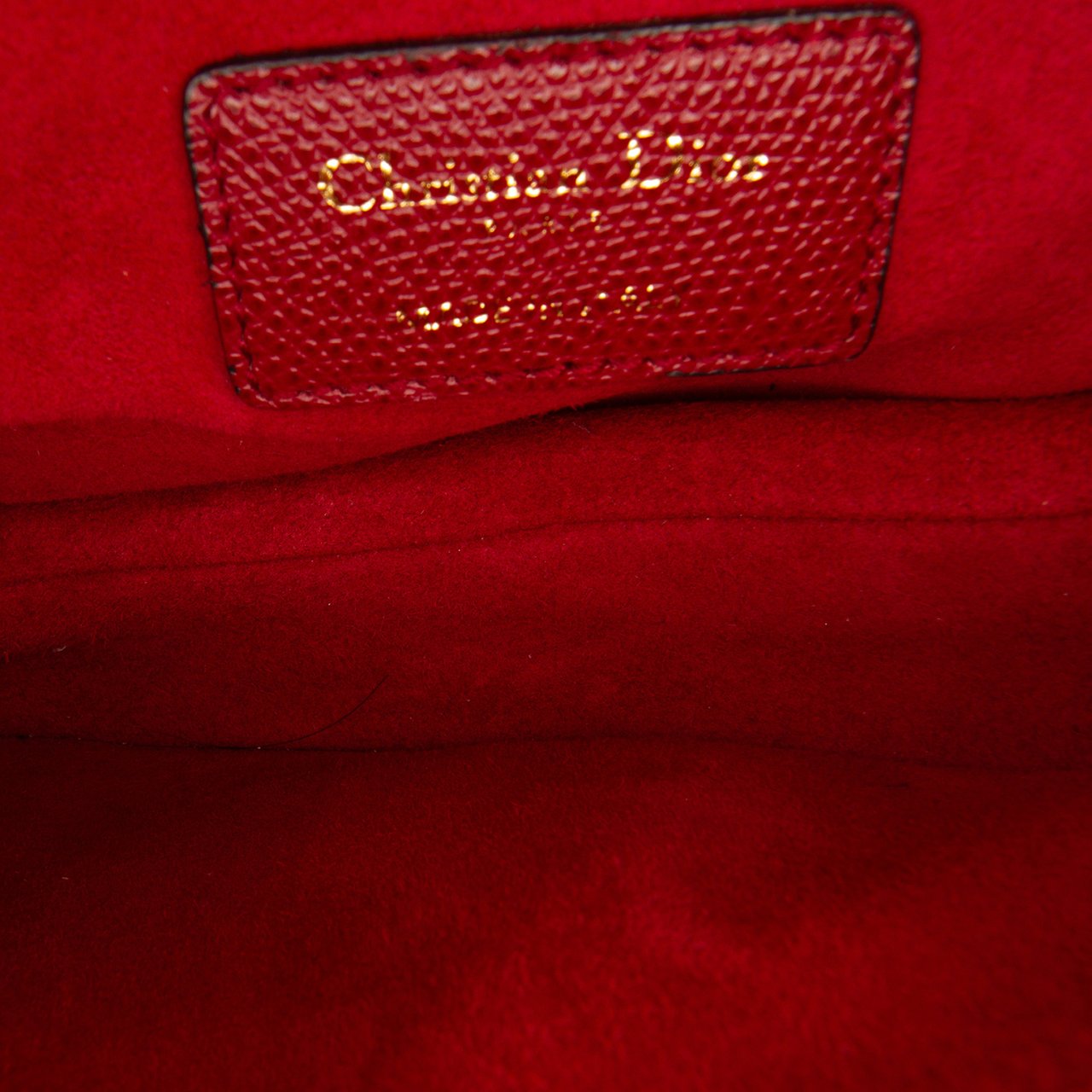 Dior Mini Grained Calfskin Saddle Bag Rood