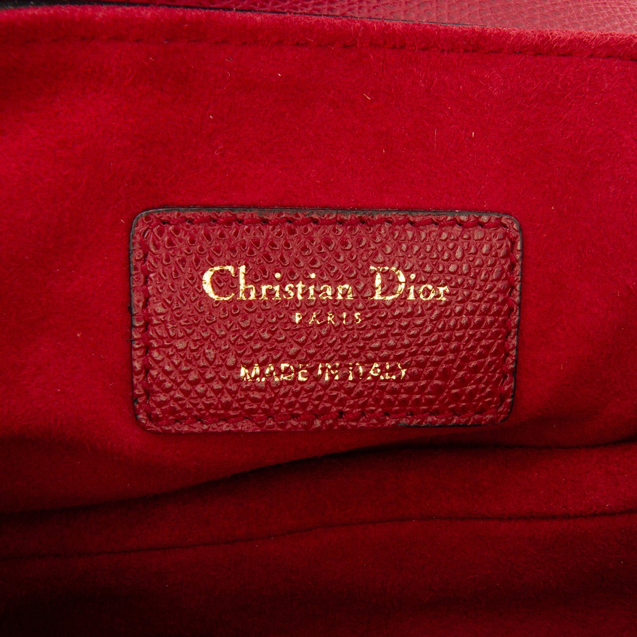 Dior Mini Grained Calfskin Saddle Bag Rood