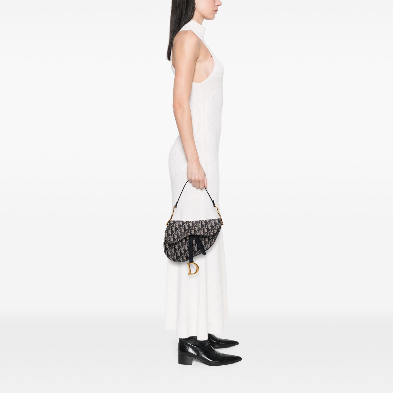 Dior Oblique Canvas Saddle Bag Blauw