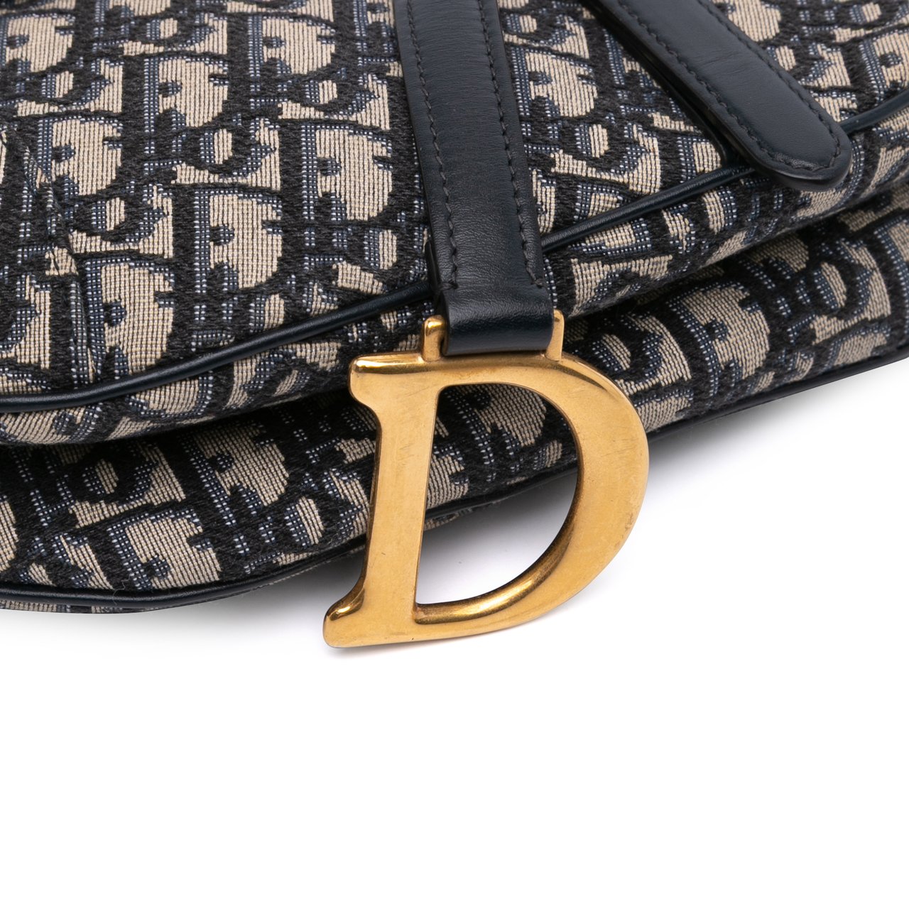Dior Oblique Canvas Saddle Bag Blauw