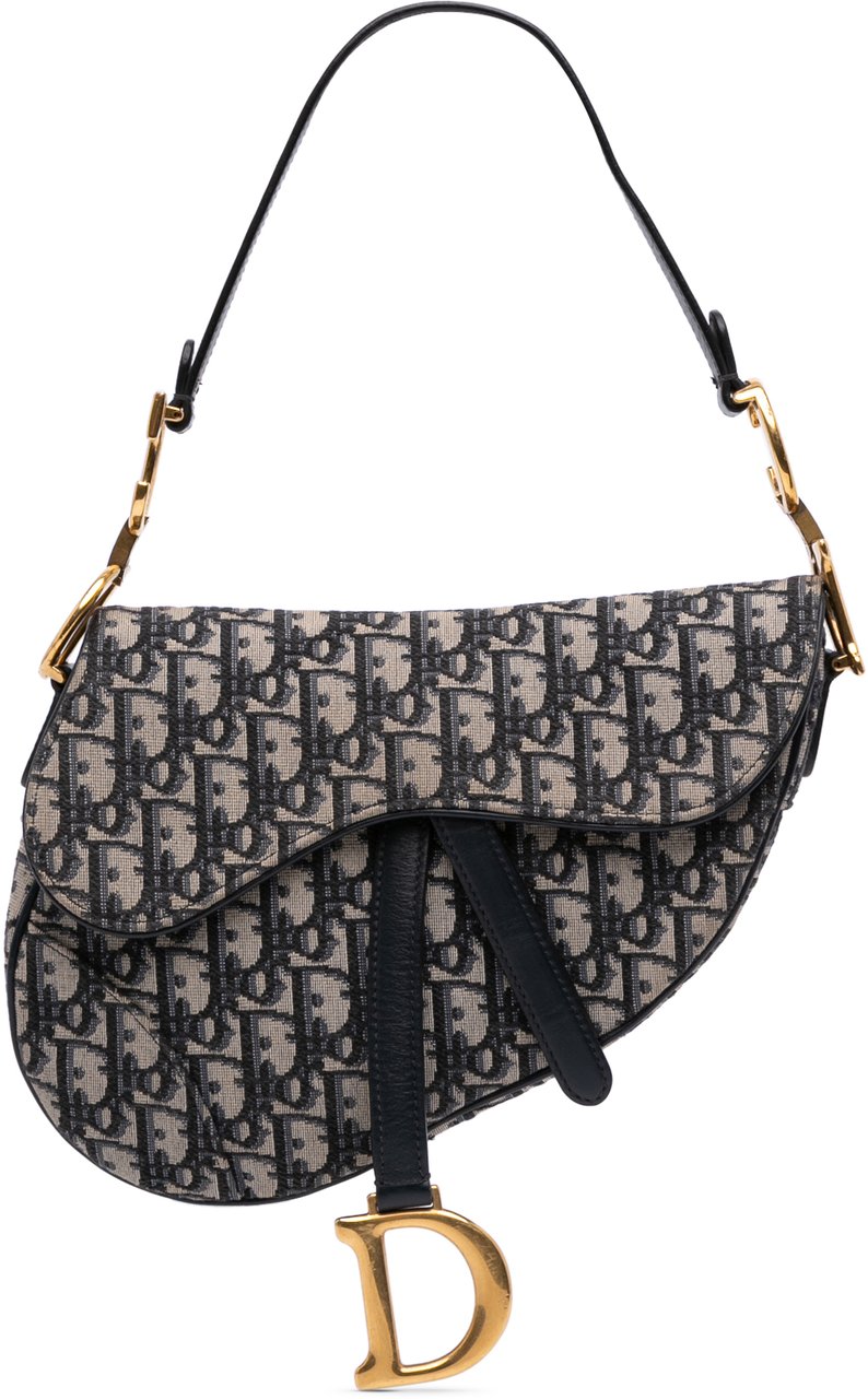 Dior Oblique Canvas Saddle Bag Blauw