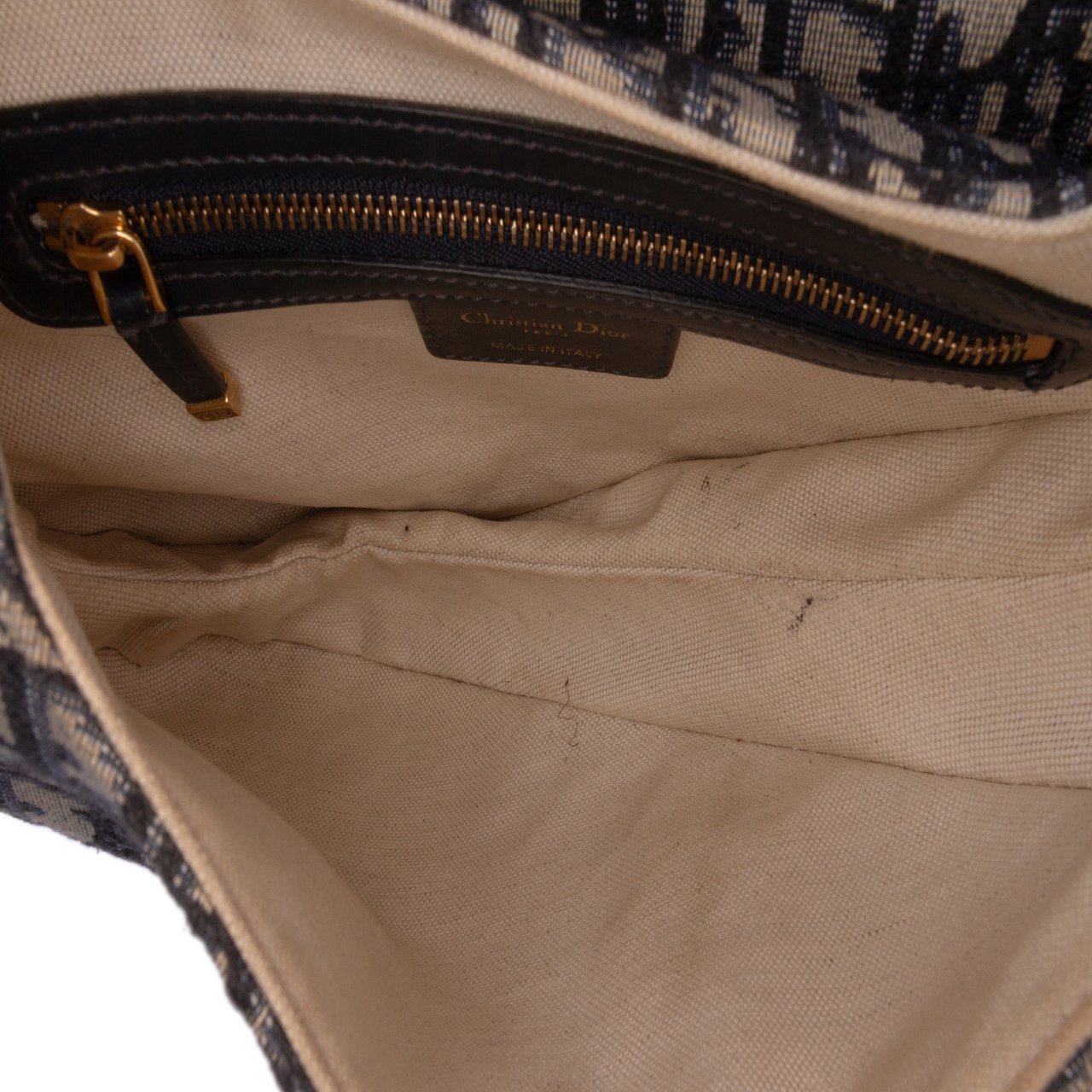 Dior Oblique Canvas Saddle Bag Blauw