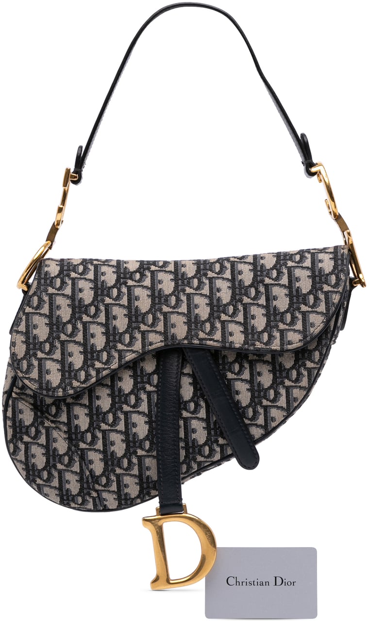 Dior Oblique Canvas Saddle Bag Blauw