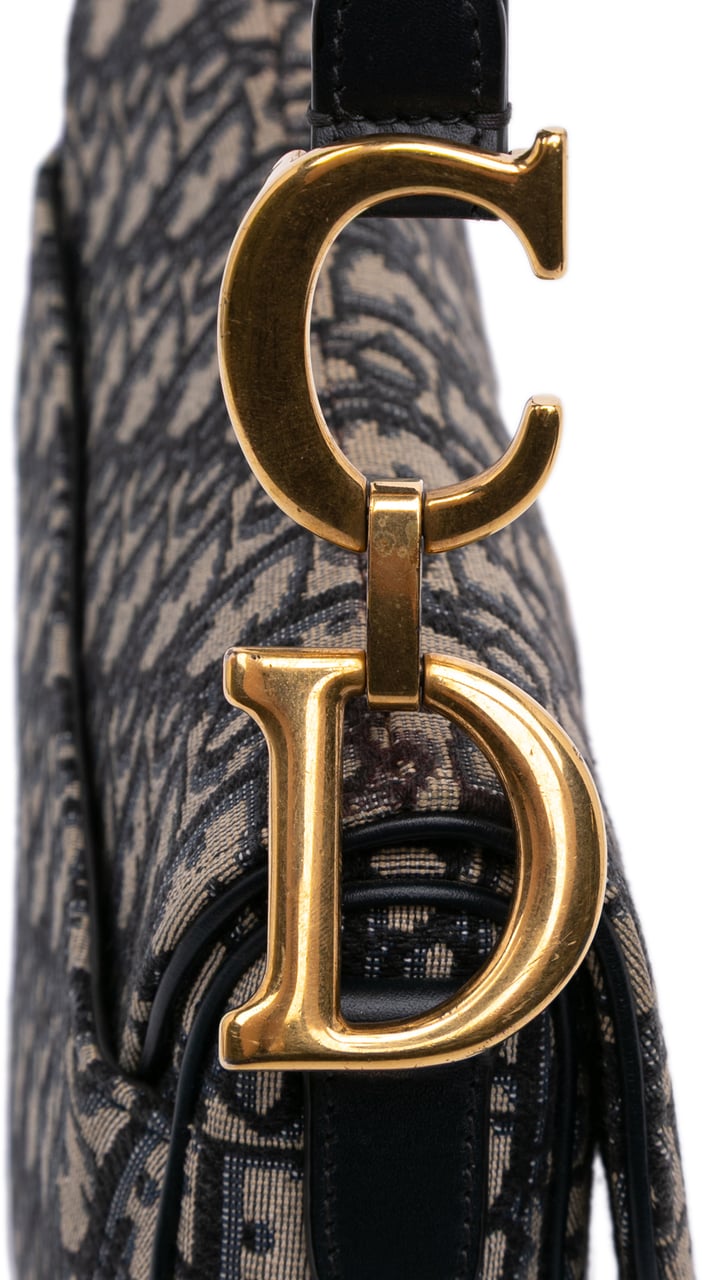Dior Oblique Canvas Saddle Bag Blauw