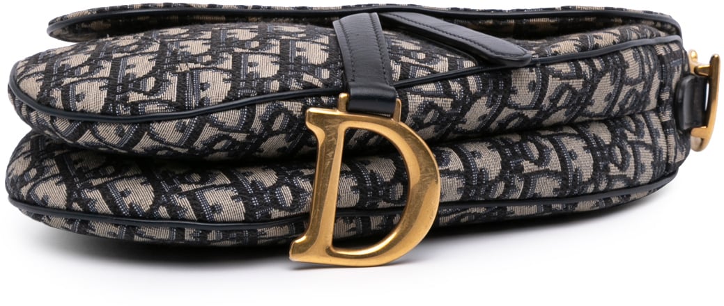 Dior Oblique Canvas Saddle Bag Blauw