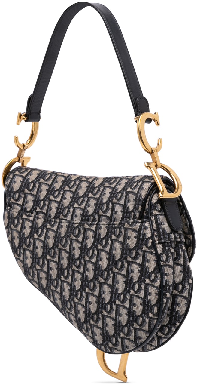 Dior Oblique Canvas Saddle Bag Blauw