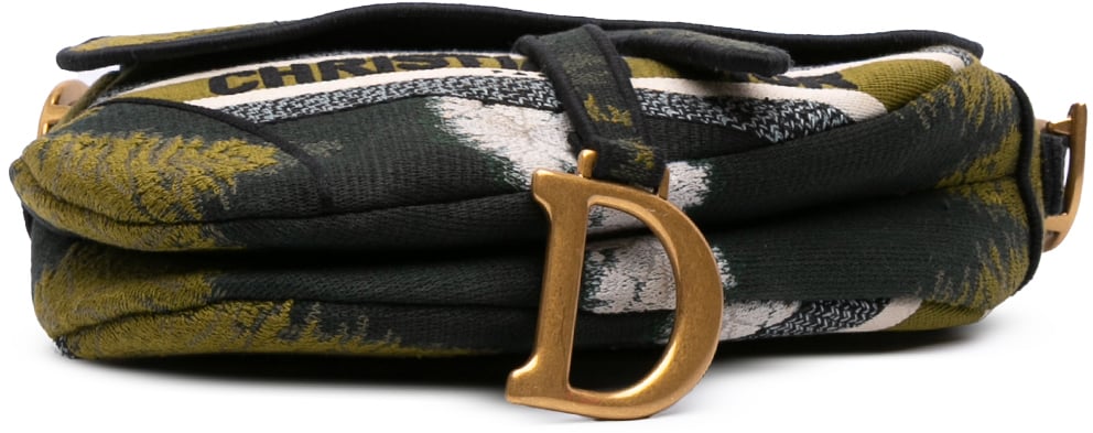 Dior Canvas Embroidered Tie Dye Saddle Bag Groen