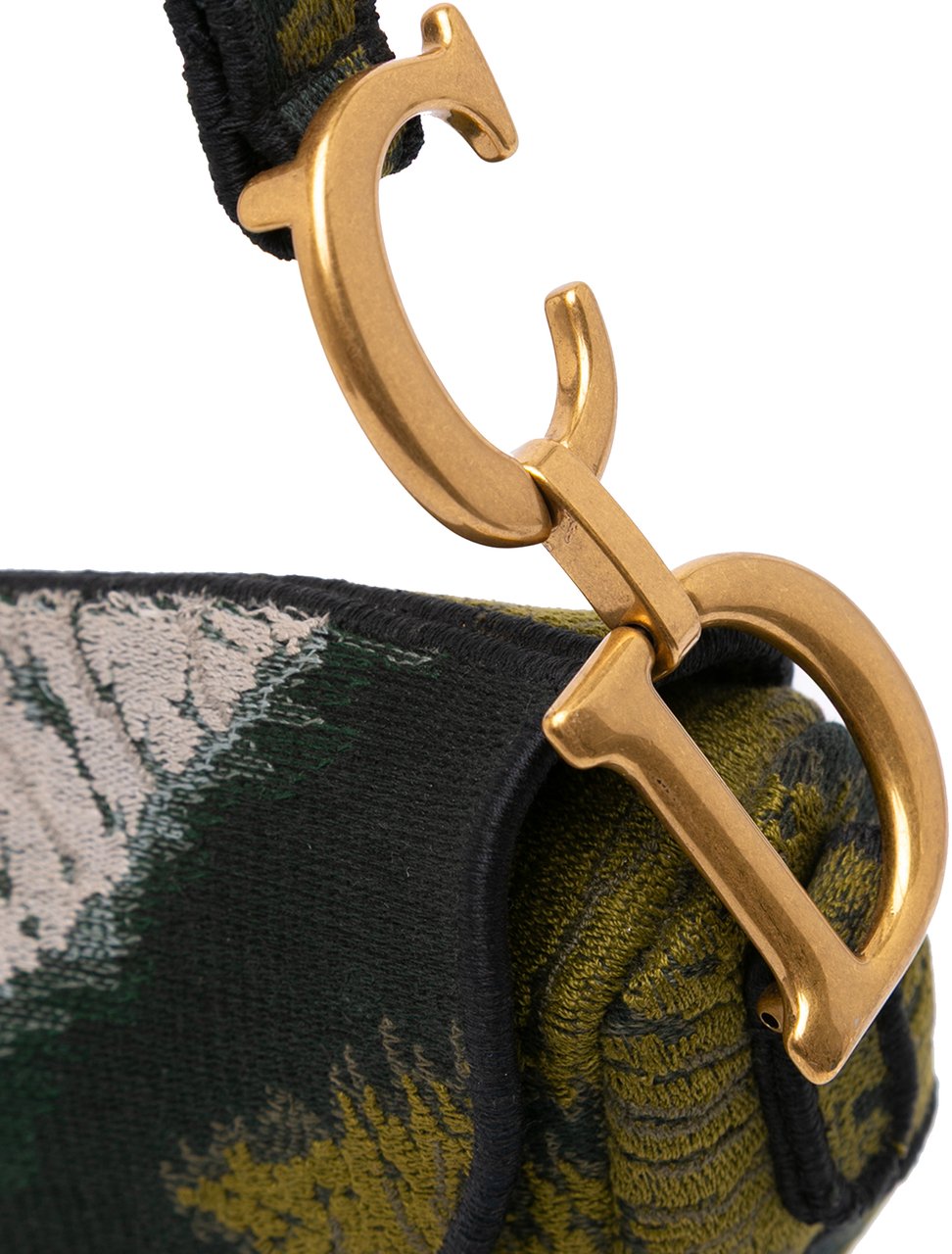 Dior Canvas Embroidered Tie Dye Saddle Bag Groen